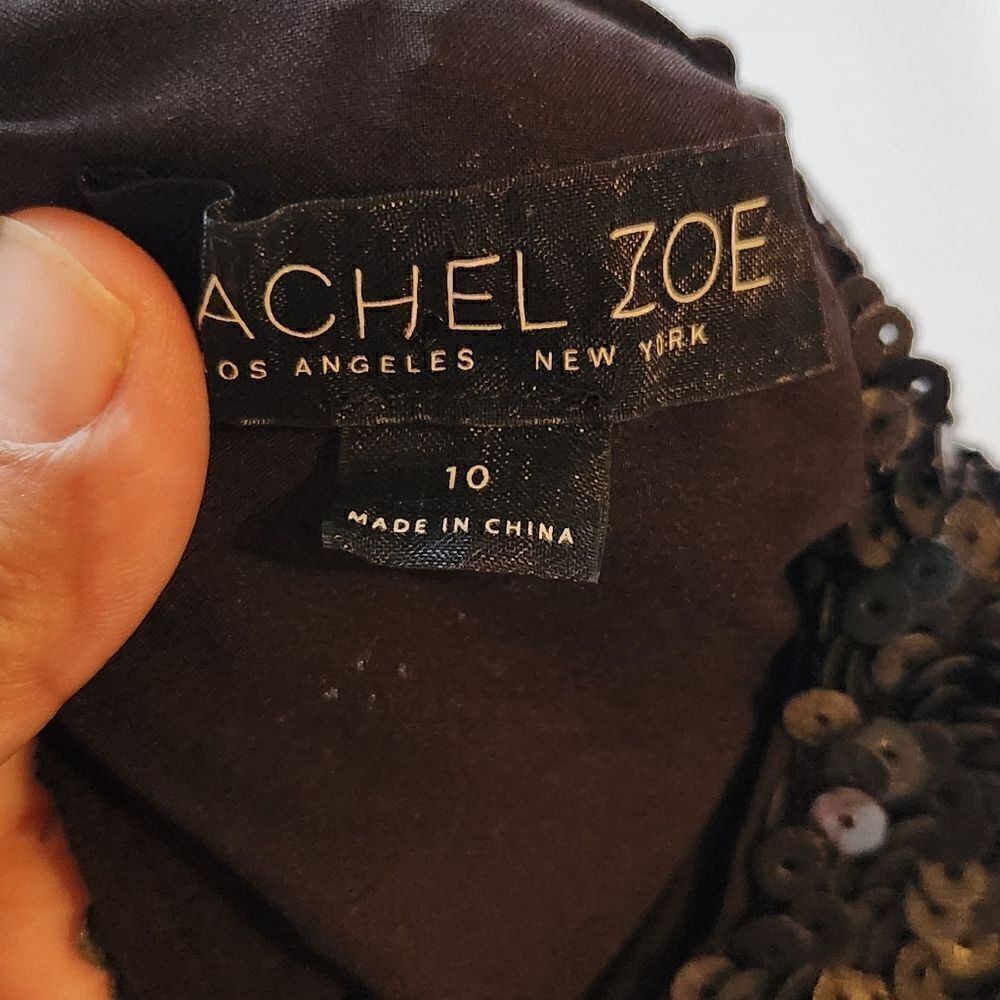 Rachel Zoe Open Back Sheath Knott Sequin Mini Dress in Black Size 10 - Picture 5 of 16